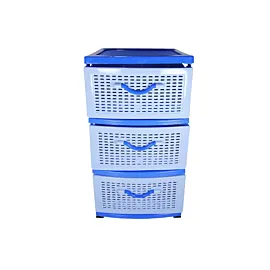 Dulap plastic balcon 3 sertare albastru