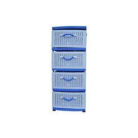 Dulap plastic exterior 4 sertare, albastru