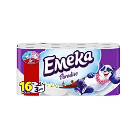 Emeka Hartie igienica 3 straturi, 16 role, paradise, alba