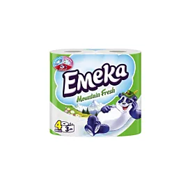 Emeka Hartie igienica 3 straturi, 4 role, mountain fresh, alba