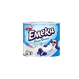 Emeka Hartie igienica 3 straturi, 4 role, ocean breeze, alba