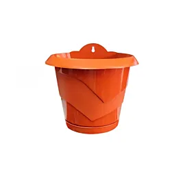 Ghiveci perete din plastic 17 cm, maro