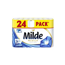 Milde Hartie igienica 3 straturi, 24 role, spa marine, alba