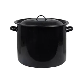 Oala emailata 50 l (45 cm) mare cu capac, neagra