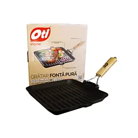 Oti Tigaie grill din fonta pura patrata 22x22 cm