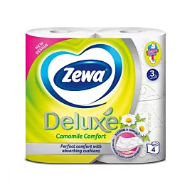 Zewa Hartie igienica 3 straturi, 4 role, camomile, alba