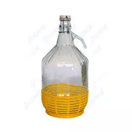 Damigeana sticla 5 L cu maner si dop etans