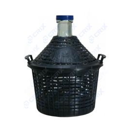 Damigeana sticla 5 L (litri) cu cos din plastic negru